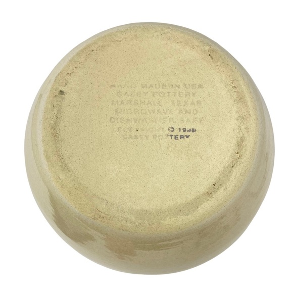 Casey Pottery Burgundy Floral Heart Design Utensil Holder Vintage Hand Made 90s - Picture 2 of 5